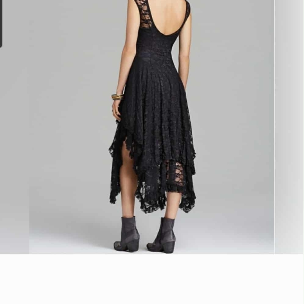 FP Movement by Free People Black Floral Lace Chemise
